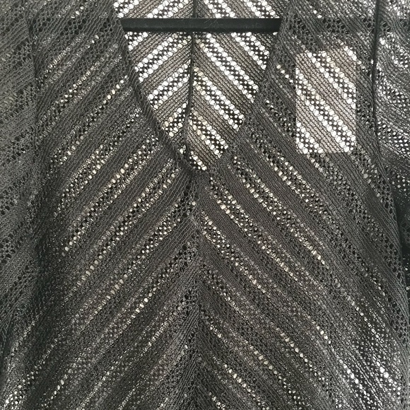 New Black Sheer Coverup Midi Length Dress S - Picture 3 of 4